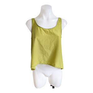 KBF Womens Size Small Top Blouse Olive Green Scoop Neck Sleeveless